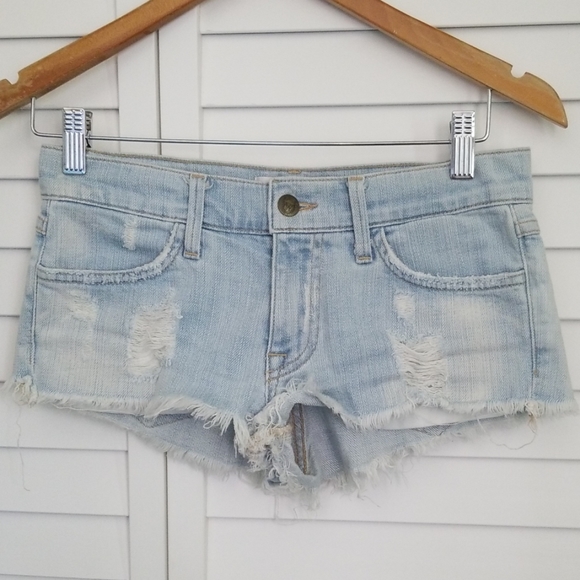 WILDFOX Lara Denim Cut Off Shorts 23 24 XS XXS - Picture 3 of 4
